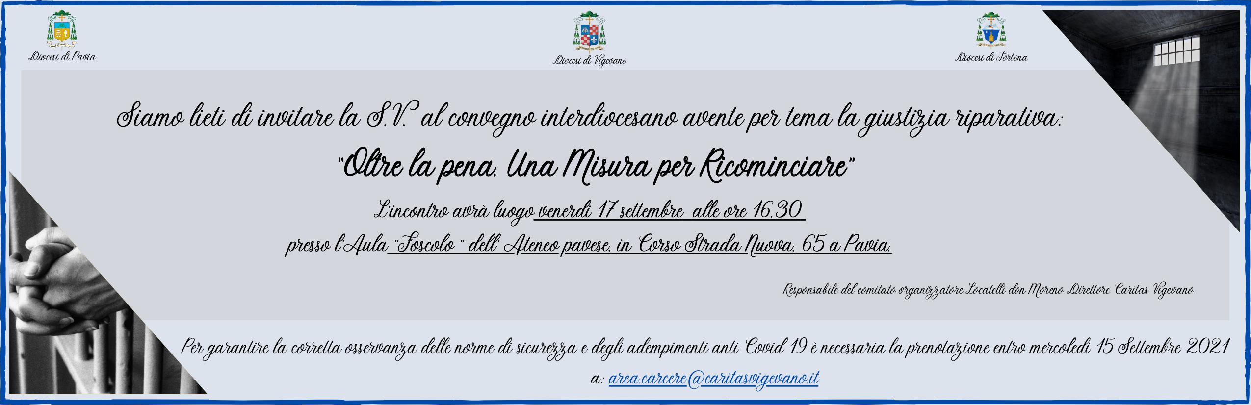 Convegno Interdiocesano sulla giustizia riparativa:  Oltre la pena. Una Misura per Ricominciare